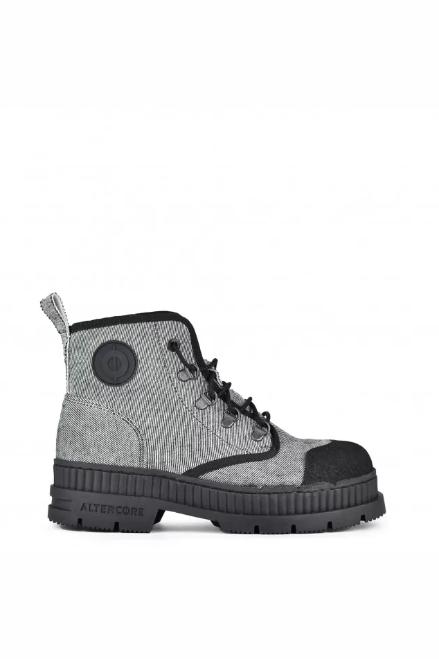 Altercore Damen vegan Stiefel Delle Hellgrau